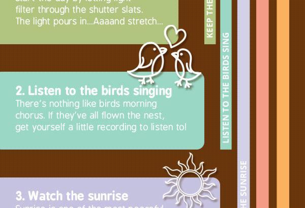 Infographic showing ways to enjoy mornings more cheaply including with shutters