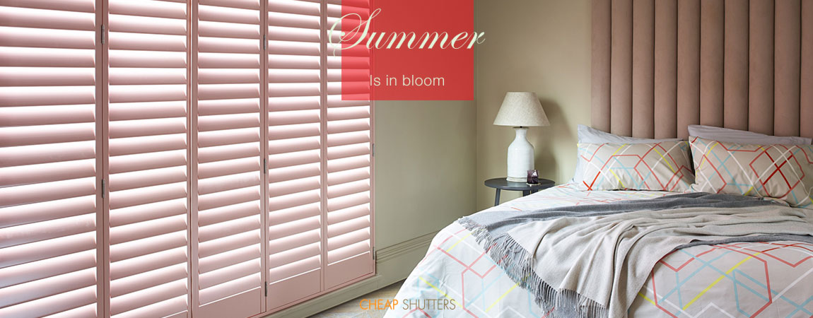Bedroom shutters in pink for summer!
