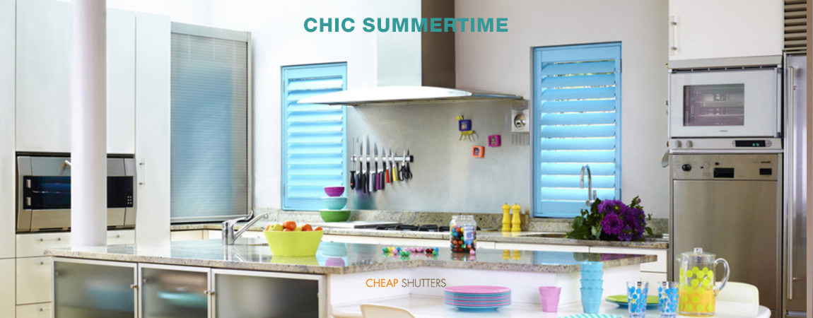 Chic summertime shutters in the kitchen